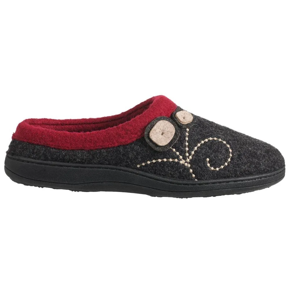 Acorn Women's Dara Slippers- Charcoal Button
