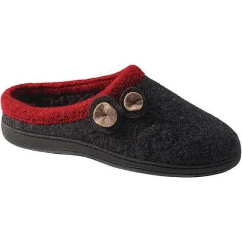 Acorn Women's Dara Slippers- Charcoal Button