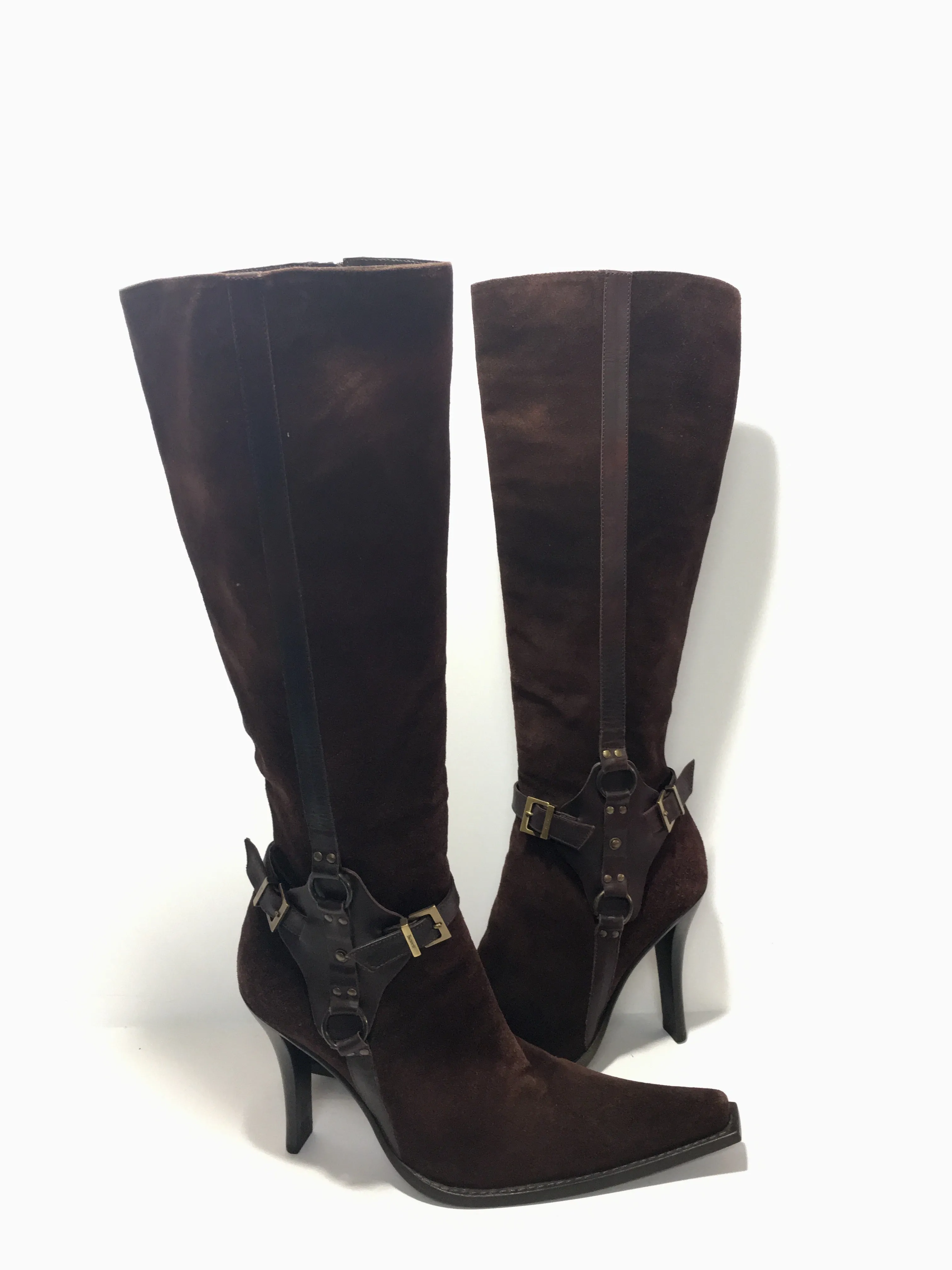 CESARE PACIOTTI HEROES HARNESS SUEDE MID-CALF BOOTS SIZE 36