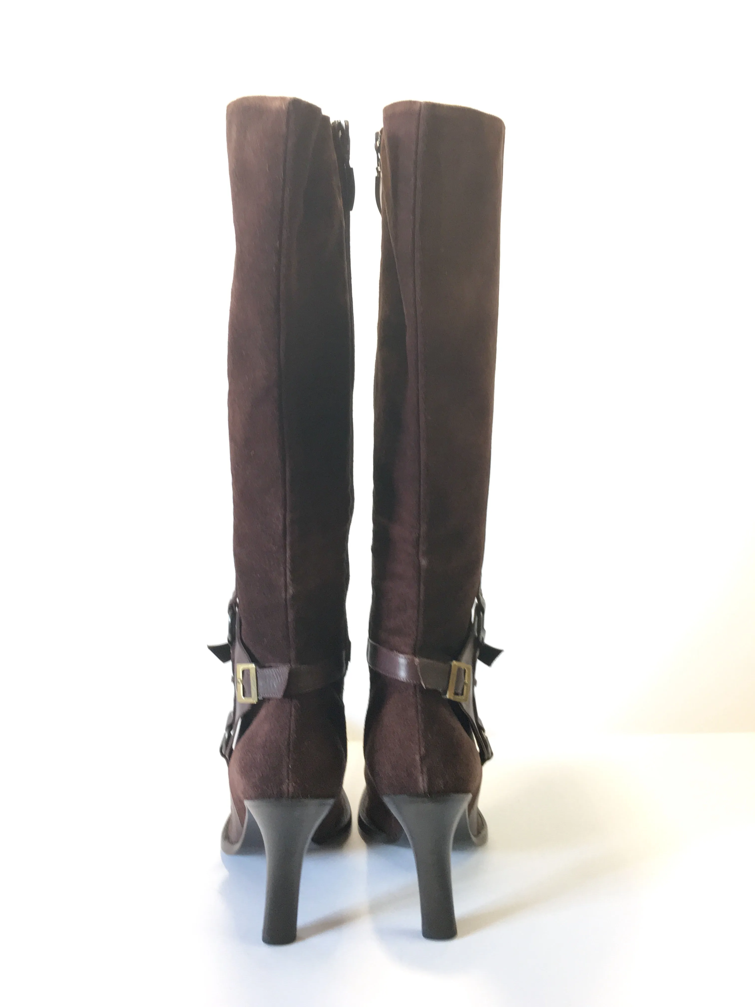 CESARE PACIOTTI HEROES HARNESS SUEDE MID-CALF BOOTS SIZE 36