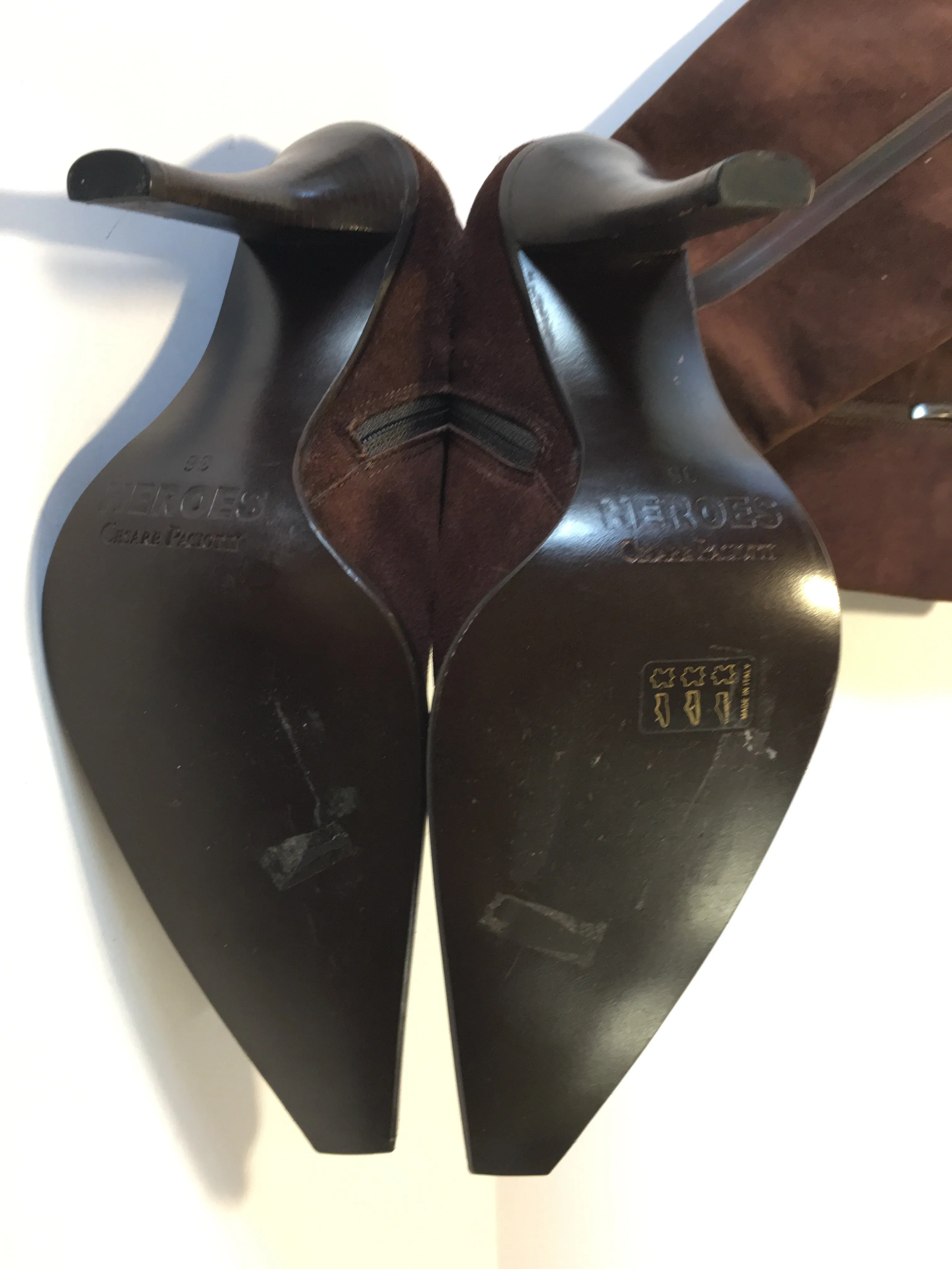 CESARE PACIOTTI HEROES HARNESS SUEDE MID-CALF BOOTS SIZE 36