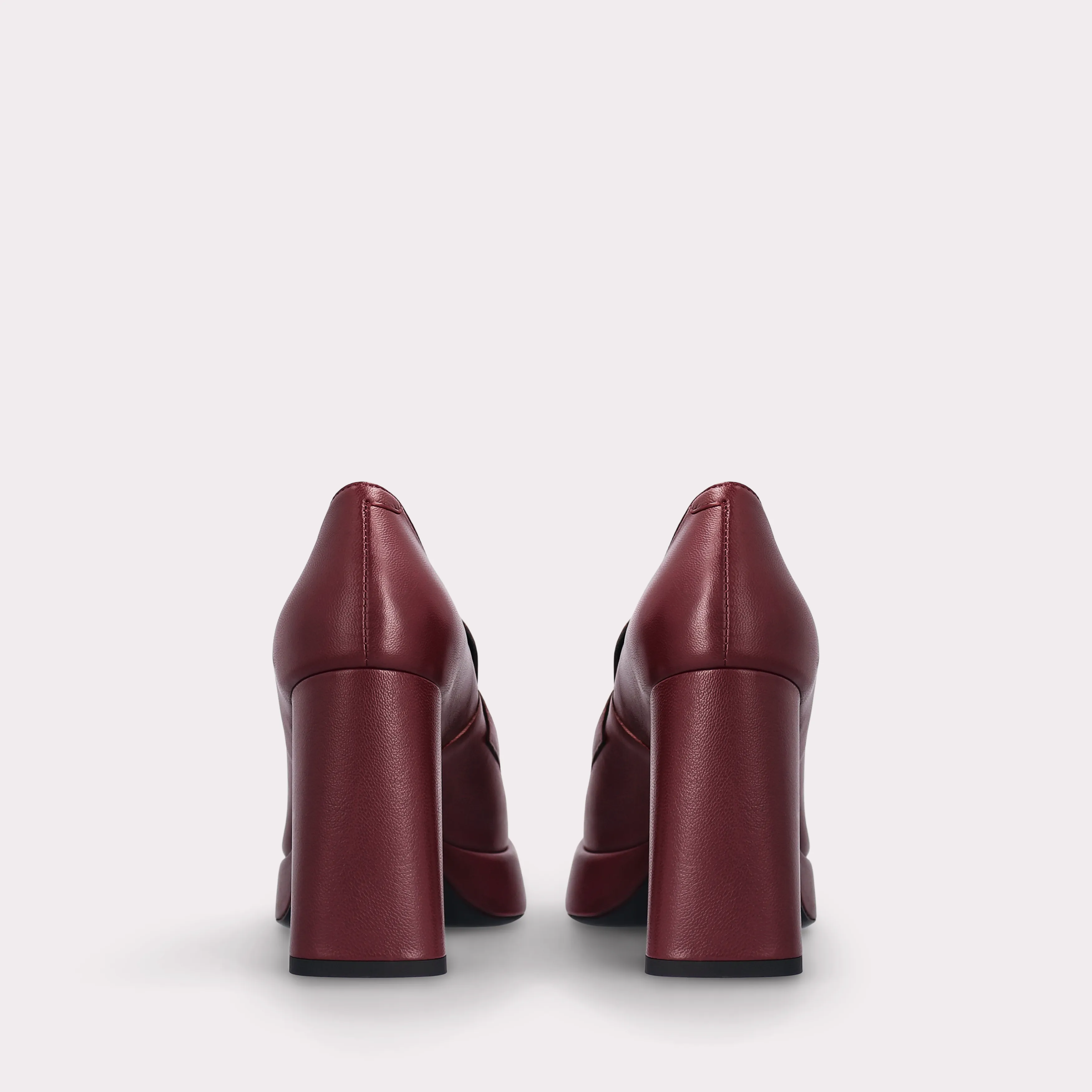 CINDY MOK 02 BURGUNDY SMOOTH LEATHER PLATFORM PUMPS