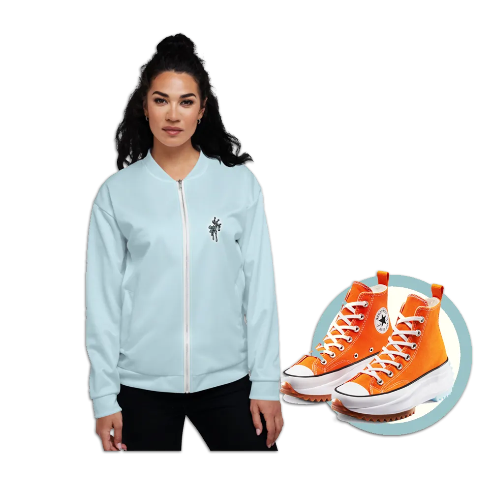 CRXWN | Drip or Dye Sunblocked Run Star Hike Sky Blue Solid UNISEX Bomber Jacket