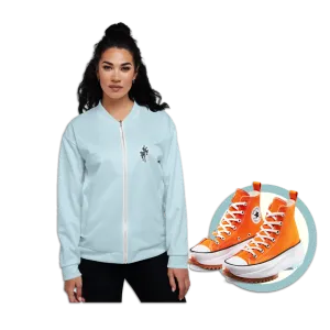 CRXWN | Drip or Dye Sunblocked Run Star Hike Sky Blue Solid UNISEX Bomber Jacket