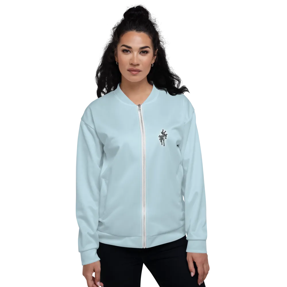CRXWN | Drip or Dye Sunblocked Run Star Hike Sky Blue Solid UNISEX Bomber Jacket