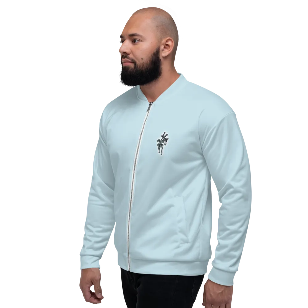CRXWN | Drip or Dye Sunblocked Run Star Hike Sky Blue Solid UNISEX Bomber Jacket