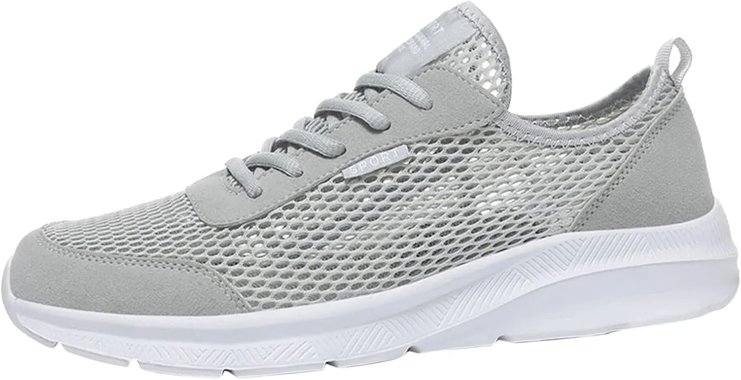Fashion Summer Men Breathable Mesh Lightweight Comfortable Casual Shoes Mens Suede Classic Sneaker, 8