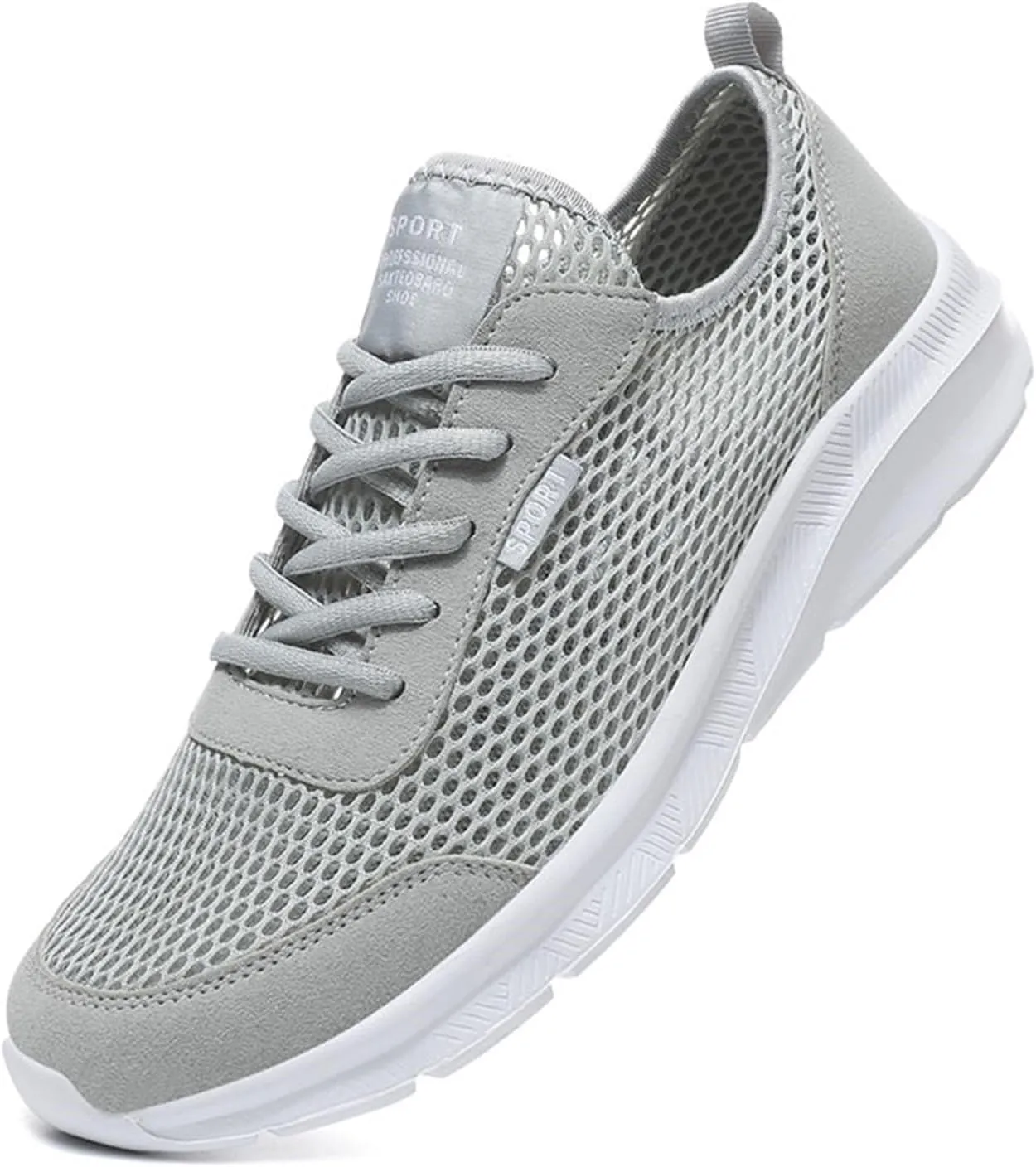 Fashion Summer Men Breathable Mesh Lightweight Comfortable Casual Shoes Mens Suede Classic Sneaker, 8