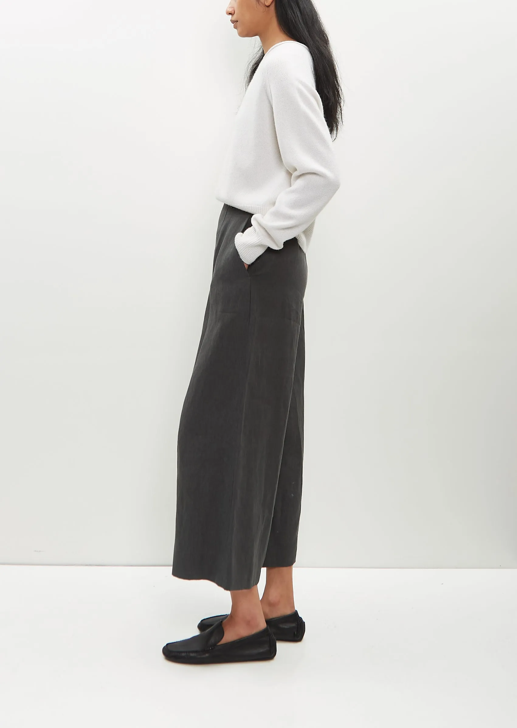 Flat Front Linen Culotte