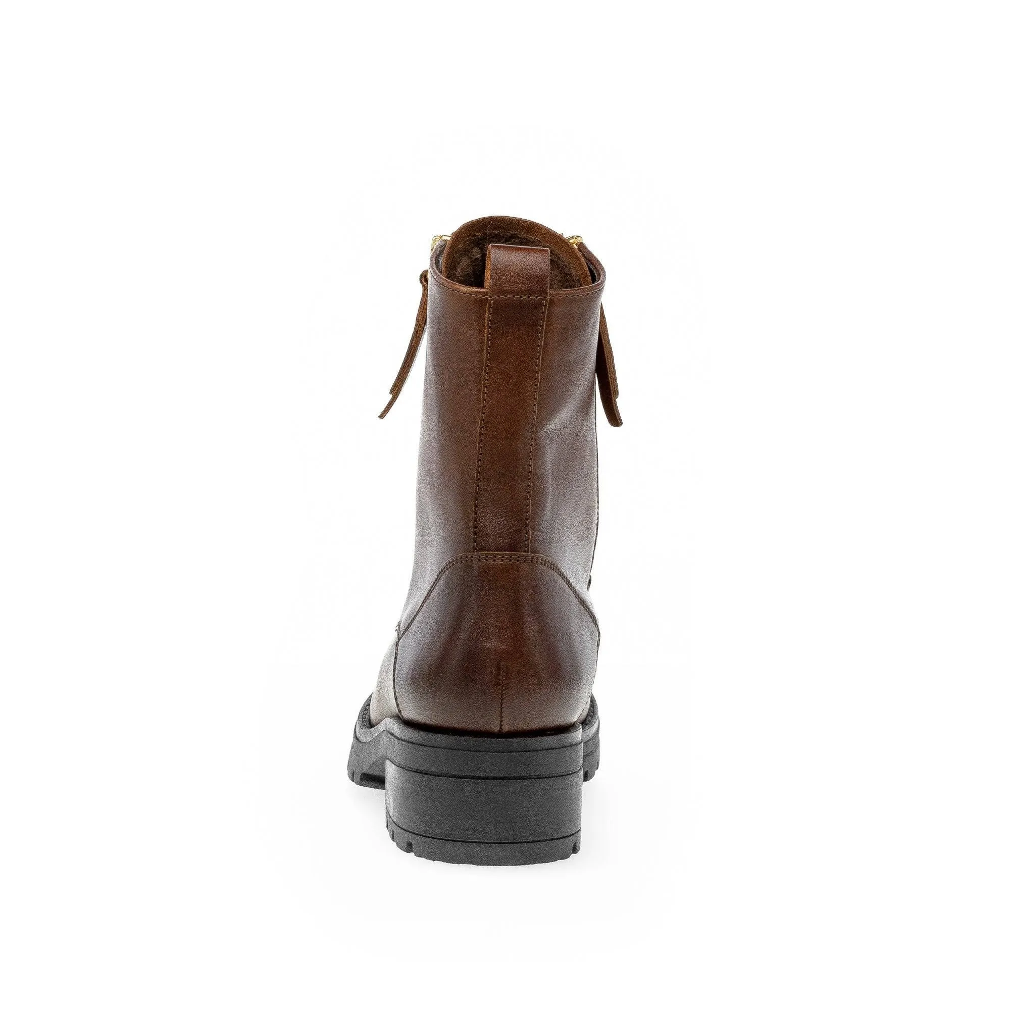 Gabor Serve 52.785.55 Ladies Brown Wide Leather Zip & Lace Ankle Boots