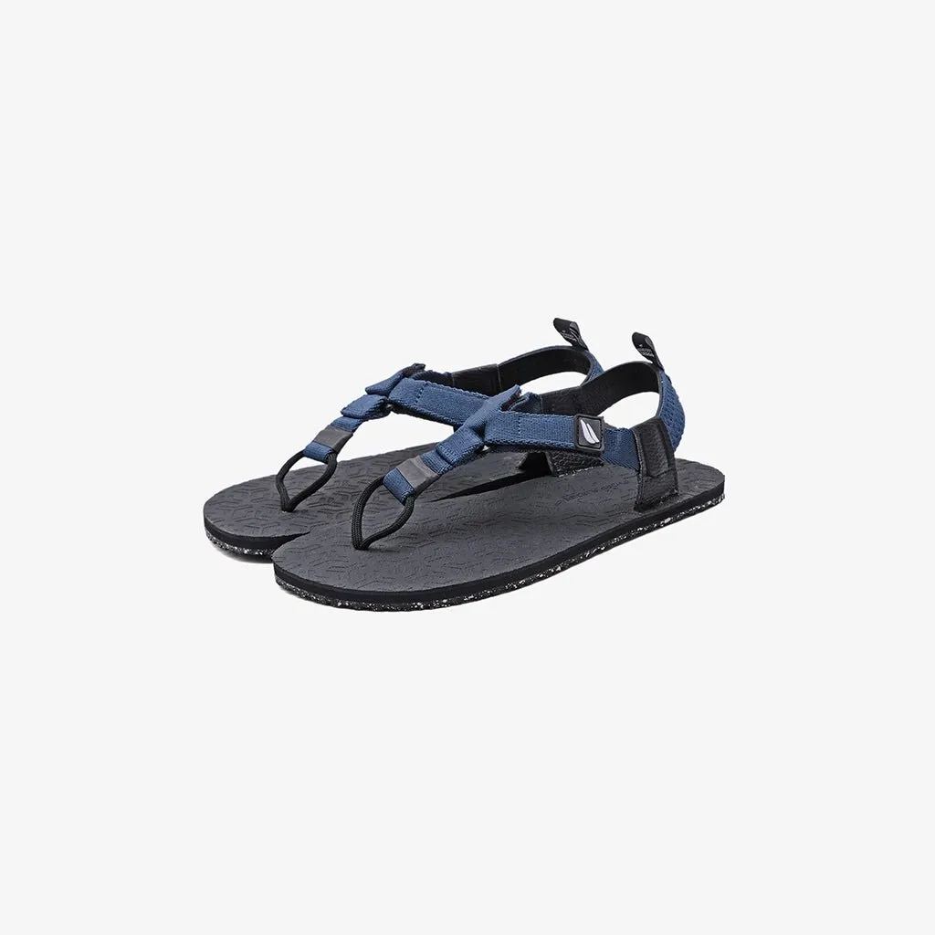 Jelajah Road Barefoot Flip Flops - Teal Blue On Black