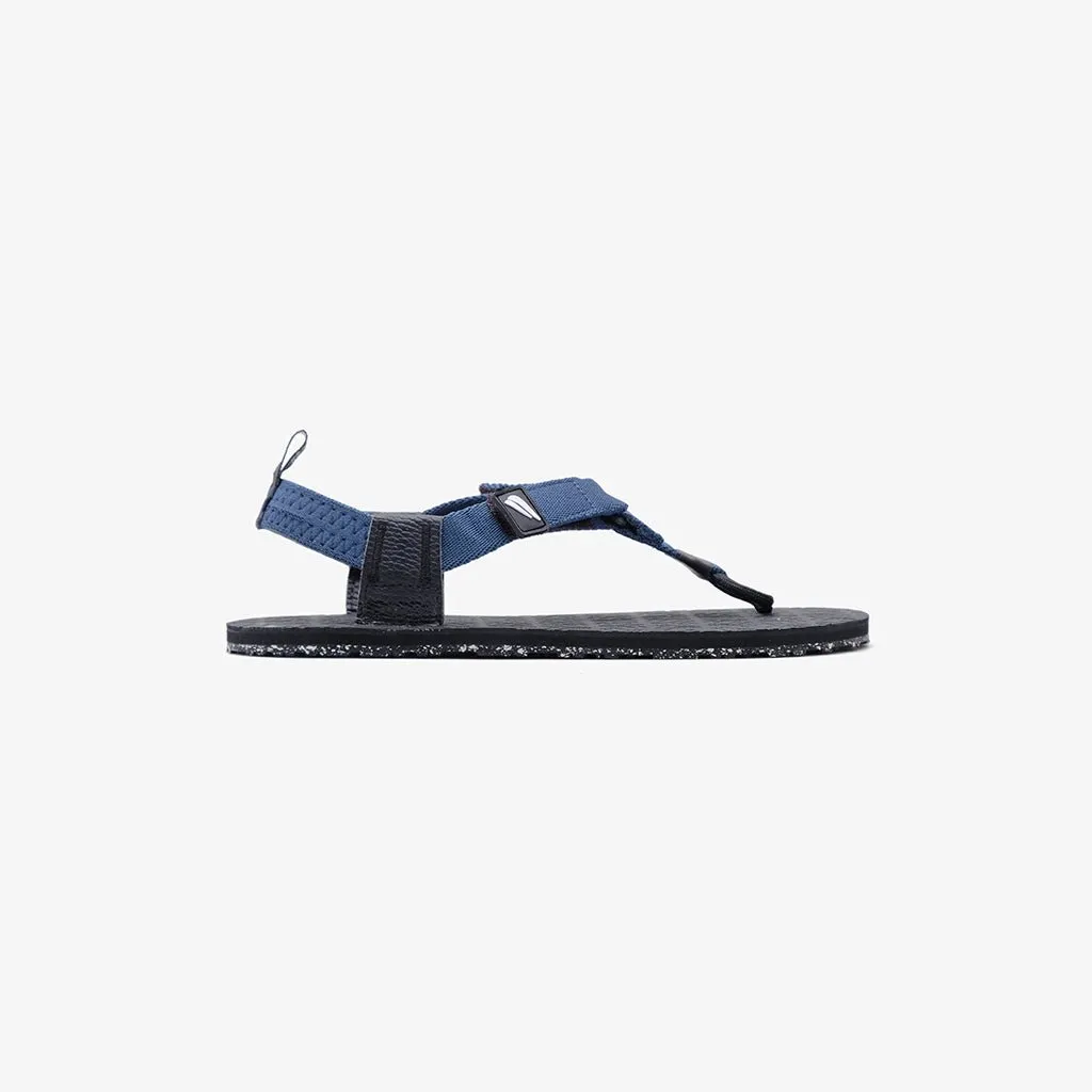 Jelajah Road Barefoot Flip Flops - Teal Blue On Black