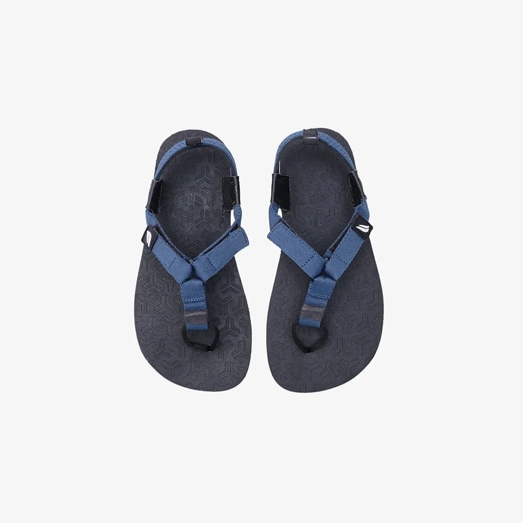 Jelajah Road Barefoot Flip Flops - Teal Blue On Black