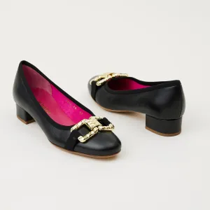 Le Babe Black Leather Pumps