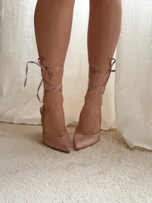 Lora Rhinestone Pumps - Light Pink