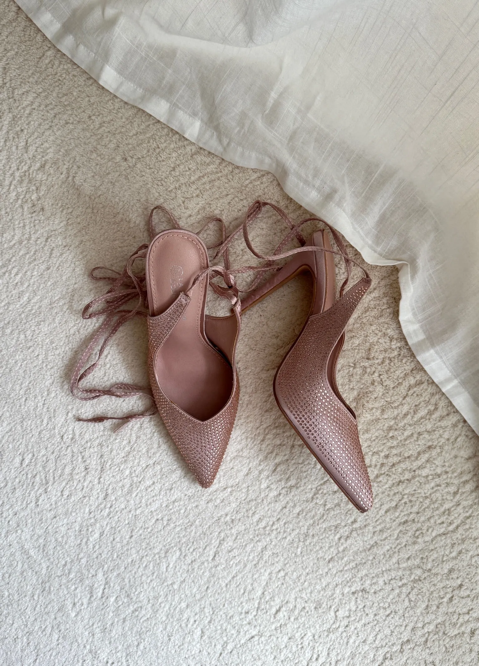 Lora Rhinestone Pumps - Light Pink