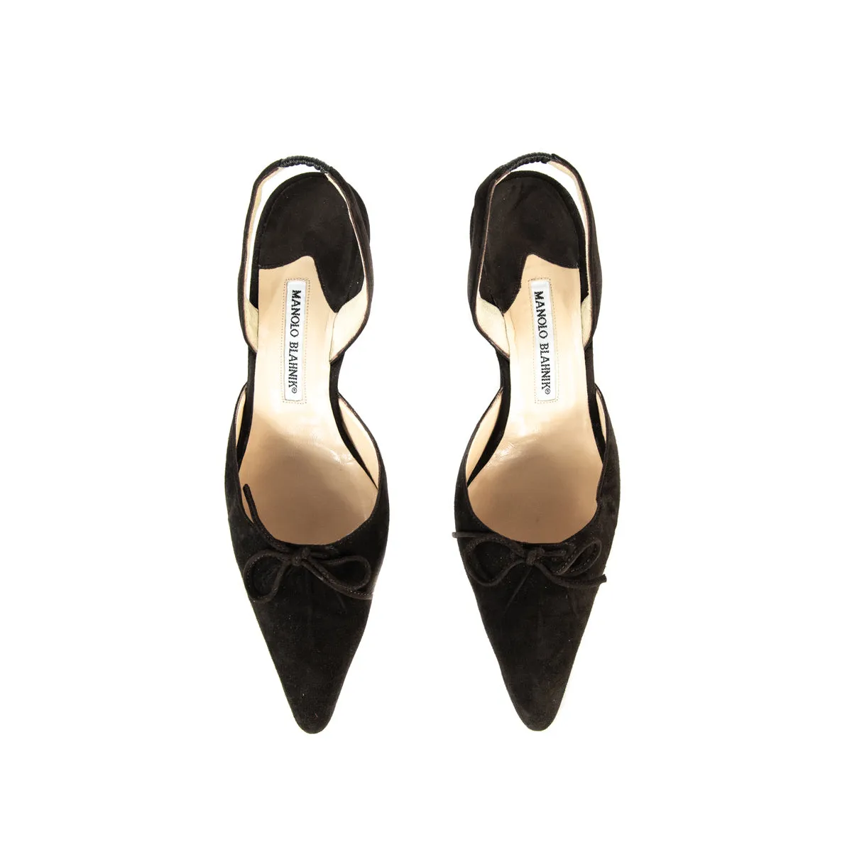 Manolo Blahnik Brown Suede Pointed Toe Slingback Pumps Size 10.5 | EU 40.5