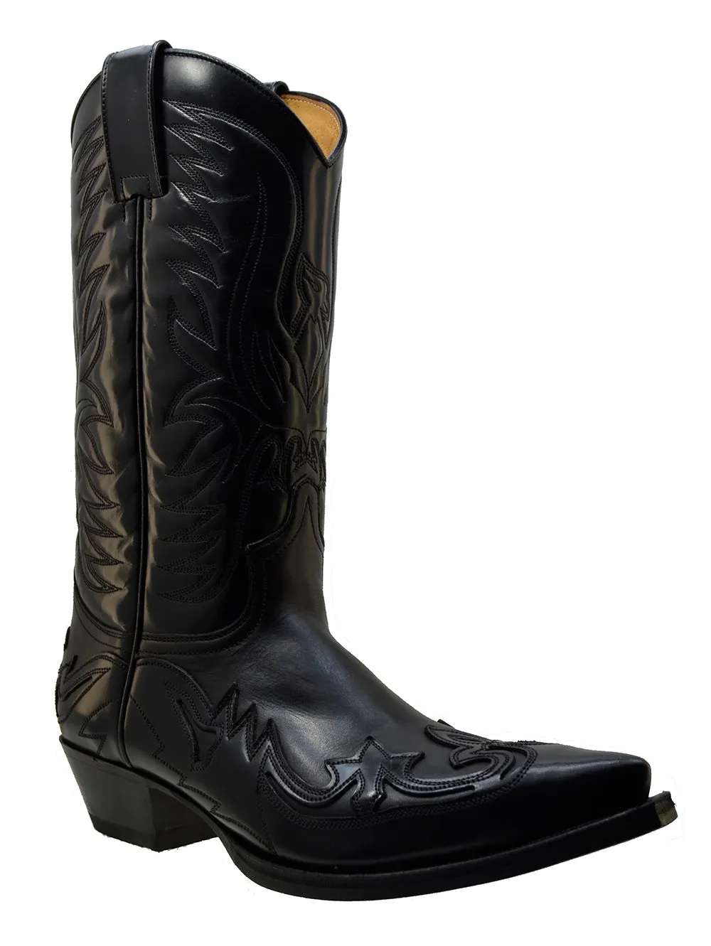 Men's Cowboy Boots Sendra 3241 Black Leather West Heel