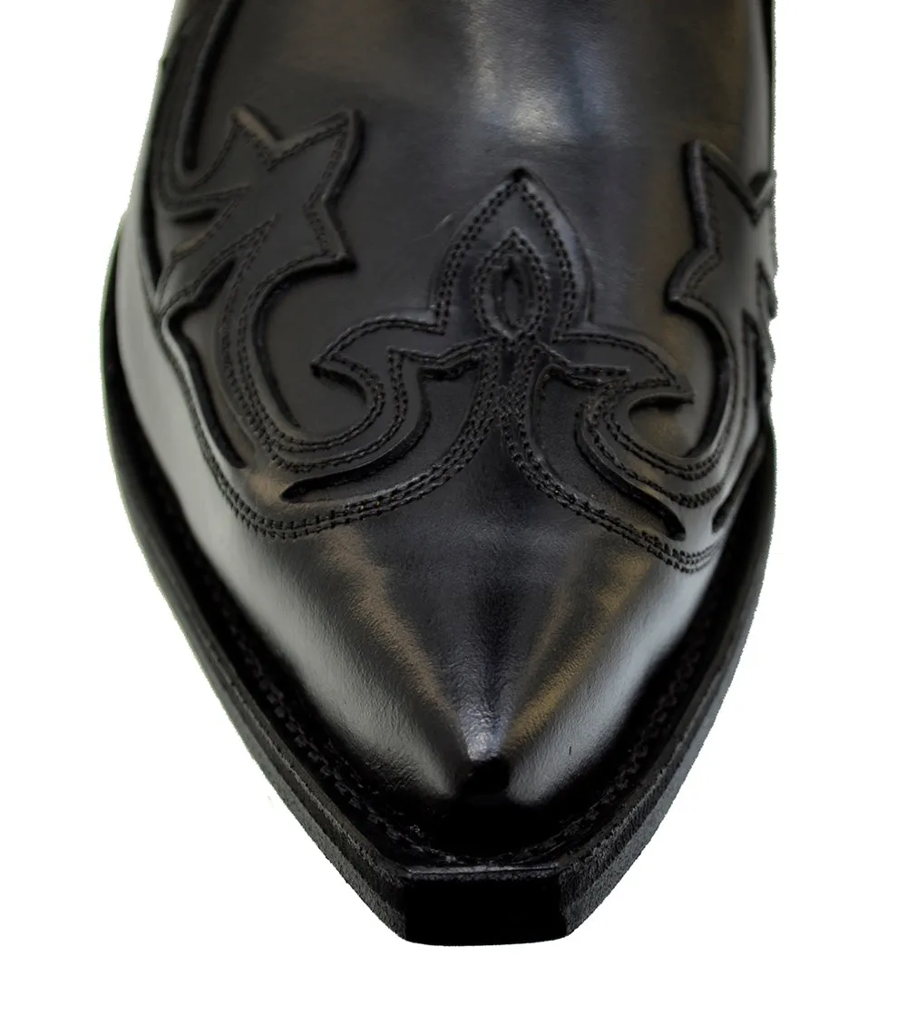 Men's Cowboy Boots Sendra 3241 Black Leather West Heel