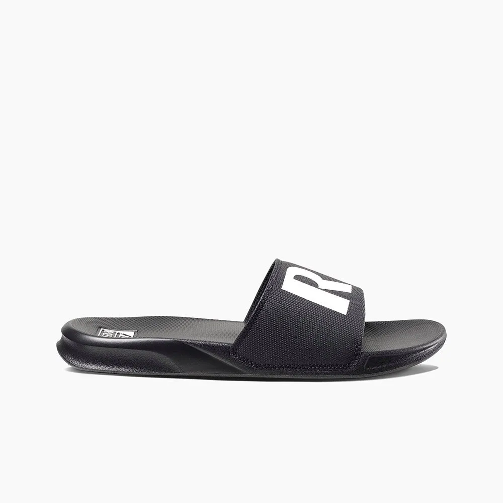 Reef Mens One Slide Sandals - Black/White