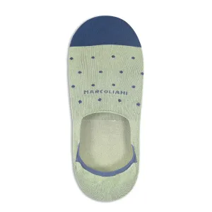Sage Green Polka Dot Invisible Touch No-Show Socks - Marcoliani