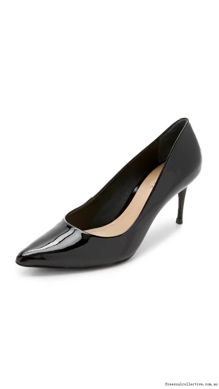 Schutz Lola Black Velvet Leather Pointed Toe Dress Low Heel Formal Pumps