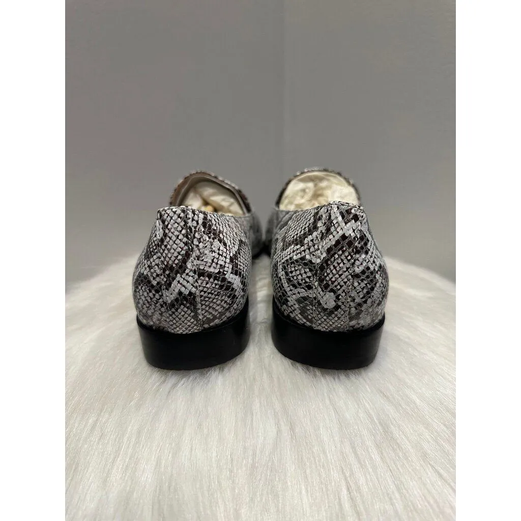 Villa Rouge Embossed Leather Patrice Loafers - Size 5.5