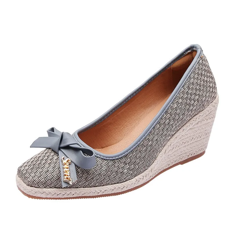 xiangtuibao Spring Summer High Heels Women Party Shoes Elegant Ladies Wedges Shoes Fashion Woman Pumps Wedge Heel 8cm Big Size 42 A4155