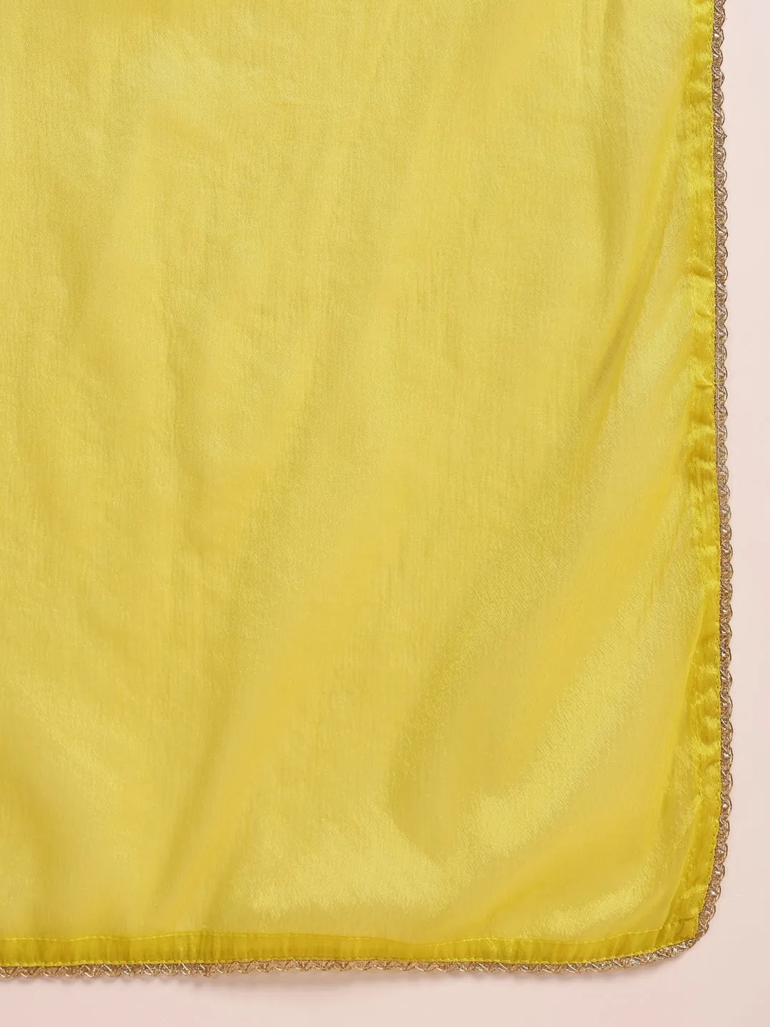 Yellow Rayon Blend Floral Print 3-Piece Kurta Set